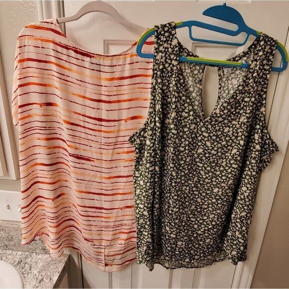 BUNDLE STRIPED and floral‎ shirts plus size 2X - Picture 1 of 9